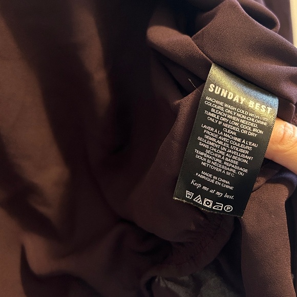 Sunday Best Cropped Tie-Front Plunging Blouse Long Sleeve - Picture 5 of 11